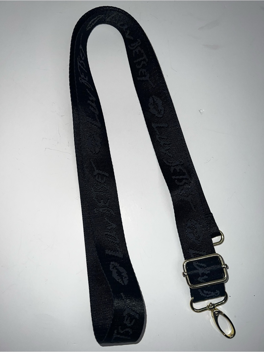 Betsy Johnson Black Adjustable Strap with Gold-Tone Hardware